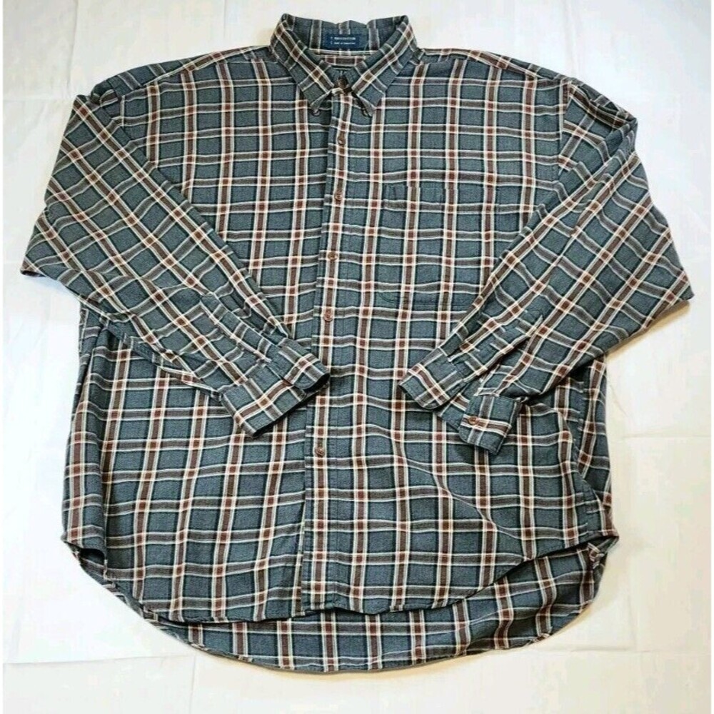 Vintage Chaps Ralph Lauren Shirt Mens XL Red Plaid Flannel Long Sleeve Y2K